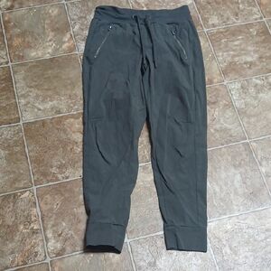 Athleta Joggers Pull On Tie Waist Cuffed Hems Ankle Zipper Pockets Size Small